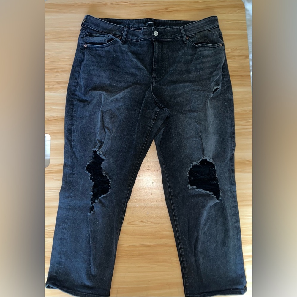 Express Distressed Black Jeans